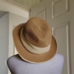 lvaiz Stylish Brown and Tan Straw Hat